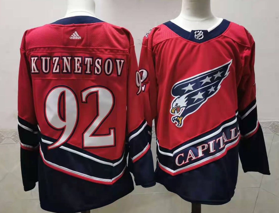 Cheap Men Washington Capitals 92 Kuznetsov Red Throwback Authentic Stitched 2020 Adidias NHL Jersey